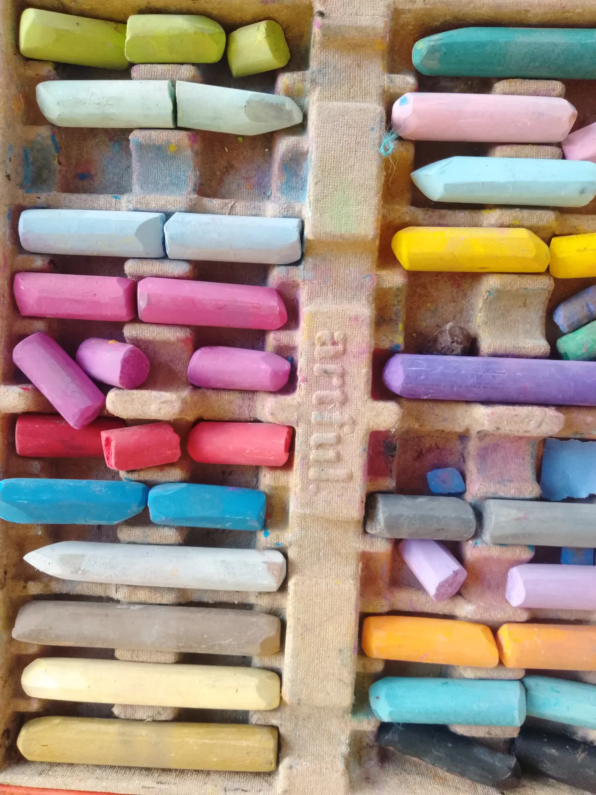 Colourful pastel sticks for painting and creative activities at The Stress Less Pencil.